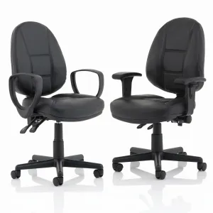 Jackson Medium Back Black Bonded Leather Task Operator Office Chair