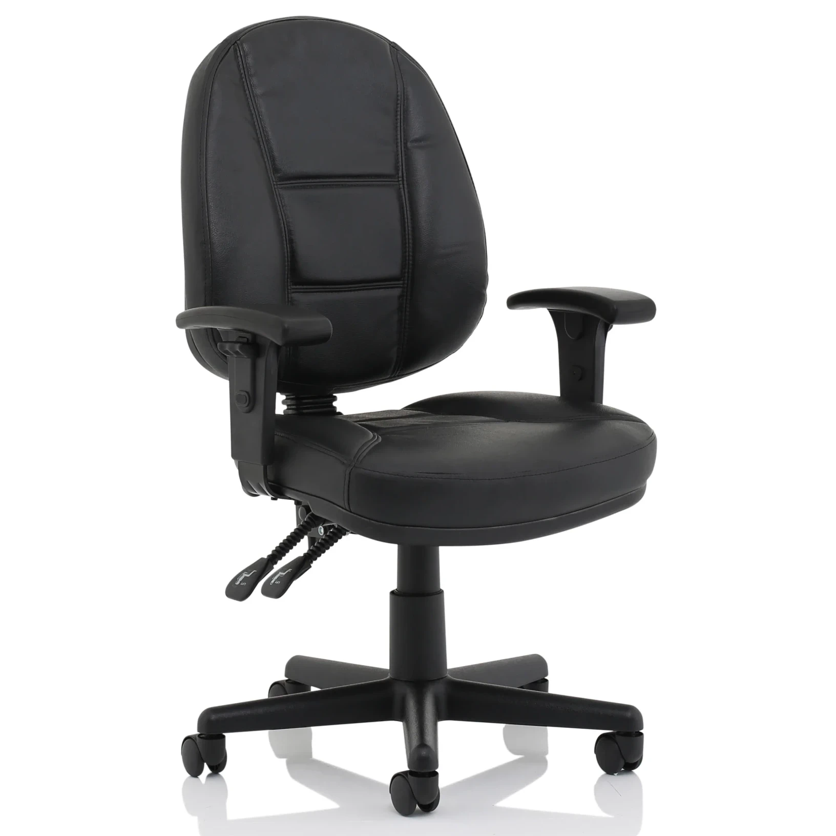 Jackson Medium Back Black Bonded Leather Task Operator Office Chair