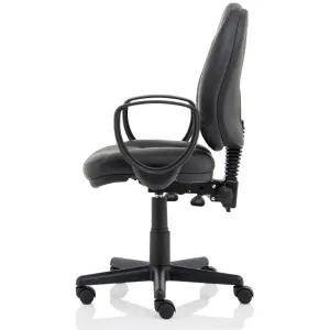 Jackson Medium Back Black Bonded Leather Task Operator Office Chair