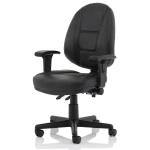 Jackson Medium Back Black Bonded Leather Task Operator Office Chair