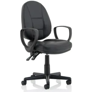 Jackson Medium Back Black Bonded Leather Task Operator Office Chair