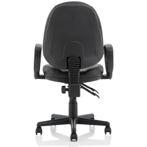 Jackson Medium Back Black Bonded Leather Task Operator Office Chair