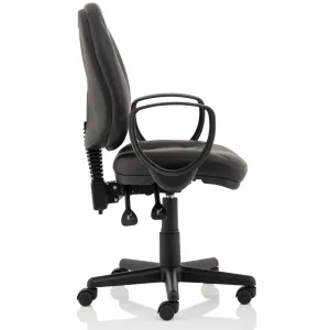 Jackson Medium Back Black Bonded Leather Task Operator Office Chair