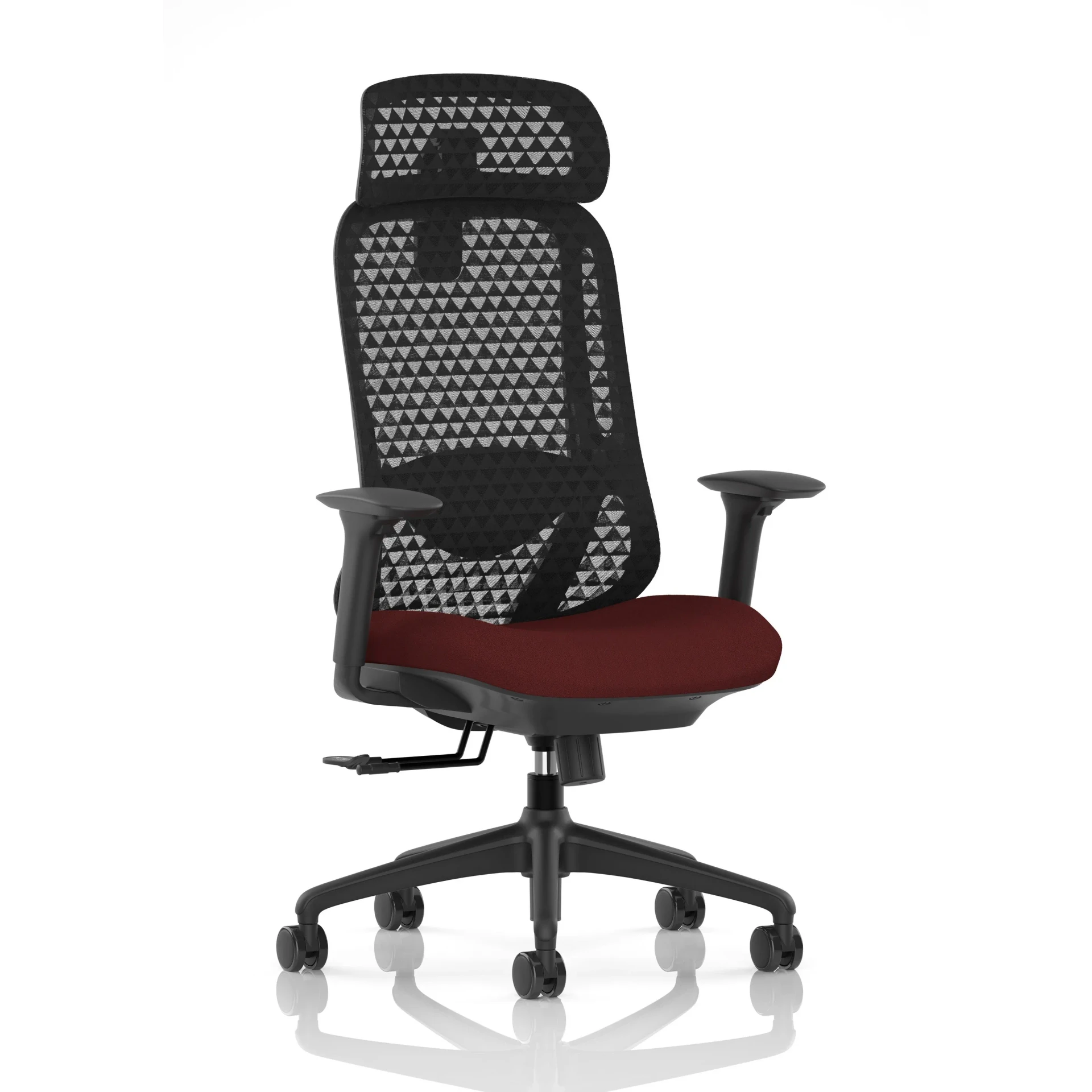 Prism Ergonomic Mesh Back Office Chair with Adjustable Arms - With Headrest / Ginseng Chilli