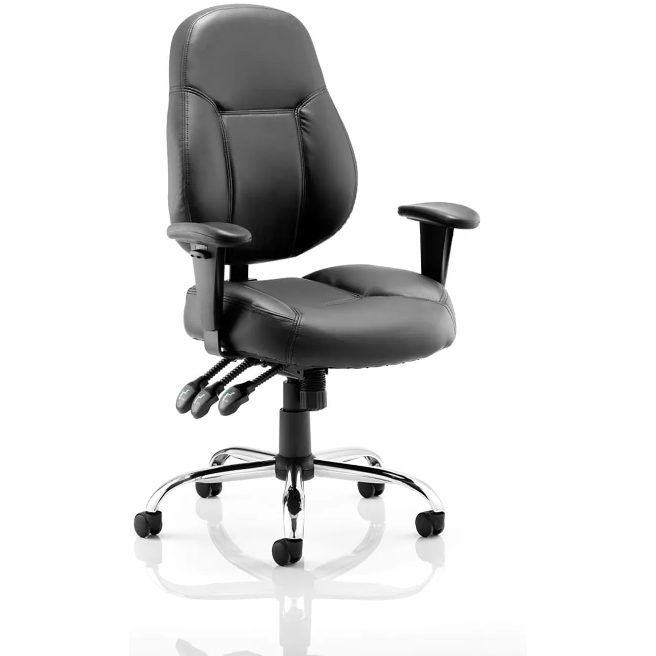 Storm Black High Back Task Operator Office Chair with Arms