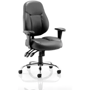 Storm Black High Back Task Operator Office Chair with Arms