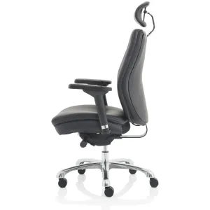 Domino High Back Black Ergonomic Posture Chair with Arms and Headrest