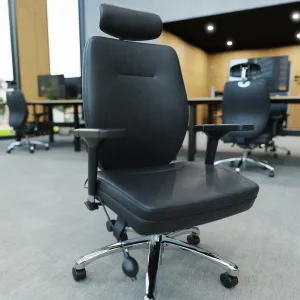 Domino High Back Black Ergonomic Posture Chair with Arms and Headrest