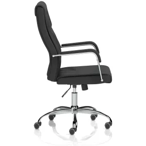 Carter High Back Black Leather Executive Office Chair with Arms
