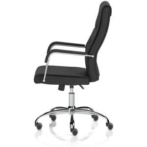 Carter High Back Black Leather Executive Office Chair with Arms