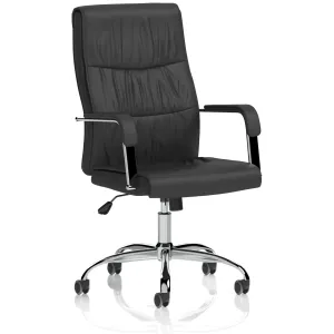 Carter High Back Black Leather Executive Office Chair with Arms