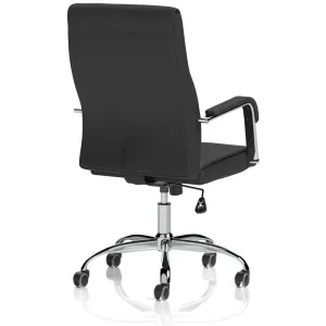 Carter High Back Black Leather Executive Office Chair with Arms