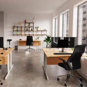 Carter High Back Black Leather Executive Office Chair with Arms