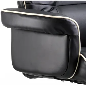 Chelsea High Back Soft Black Leather Executive Office Chair with Arms