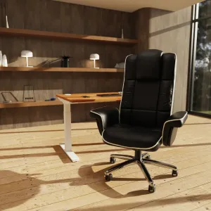 Chelsea High Back Soft Black Leather Executive Office Chair with Arms