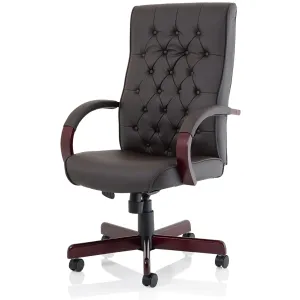 Chesterfield Button Tufted High Back Leather Executive Office Chair