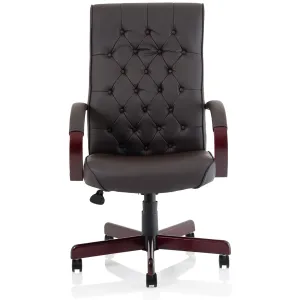 Chesterfield Button Tufted High Back Leather Executive Office Chair