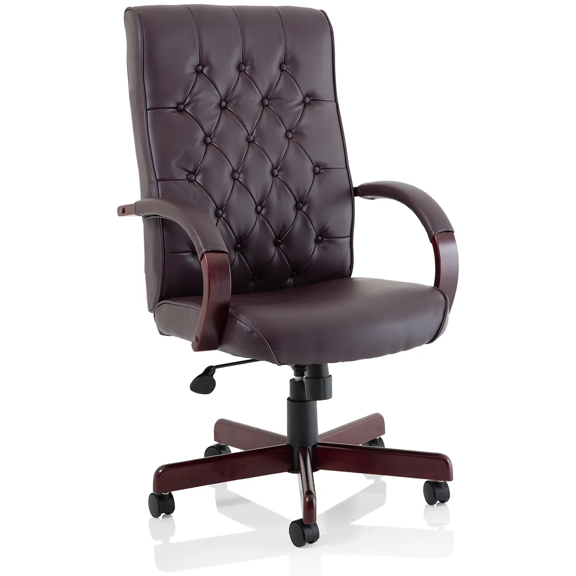 Chesterfield Button Tufted High Back Leather Executive Office Chair
