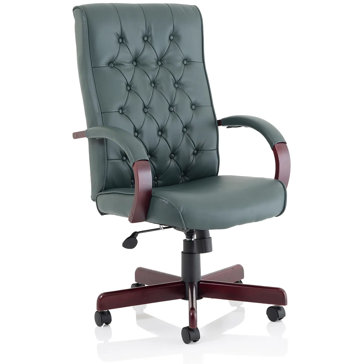 Chesterfield Button Tufted High Back Leather Executive Office Chair