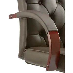 Chesterfield Button Tufted High Back Leather Executive Office Chair
