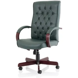 Chesterfield Button Tufted High Back Leather Executive Office Chair