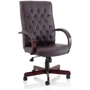 Chesterfield Button Tufted High Back Leather Executive Office Chair