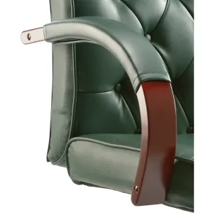 Chesterfield Button Tufted High Back Leather Executive Office Chair