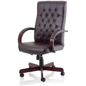 Chesterfield Button Tufted High Back Leather Executive Office Chair