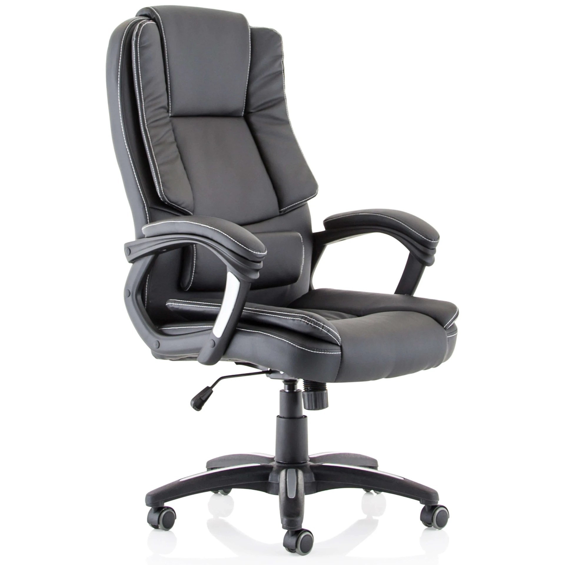 Dakota High Back Black Leather Executive Office Chair with Arms