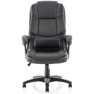 Dakota High Back Black Leather Executive Office Chair with Arms