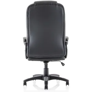 Dakota High Back Black Leather Executive Office Chair with Arms