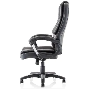 Dakota High Back Black Leather Executive Office Chair with Arms
