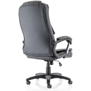 Dakota High Back Black Leather Executive Office Chair with Arms