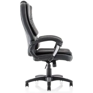 Dakota High Back Black Leather Executive Office Chair with Arms