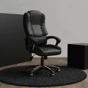 Dakota High Back Black Leather Executive Office Chair with Arms