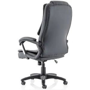 Dakota High Back Black Leather Executive Office Chair with Arms