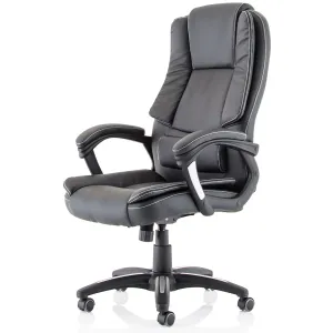 Dakota High Back Black Leather Executive Office Chair with Arms