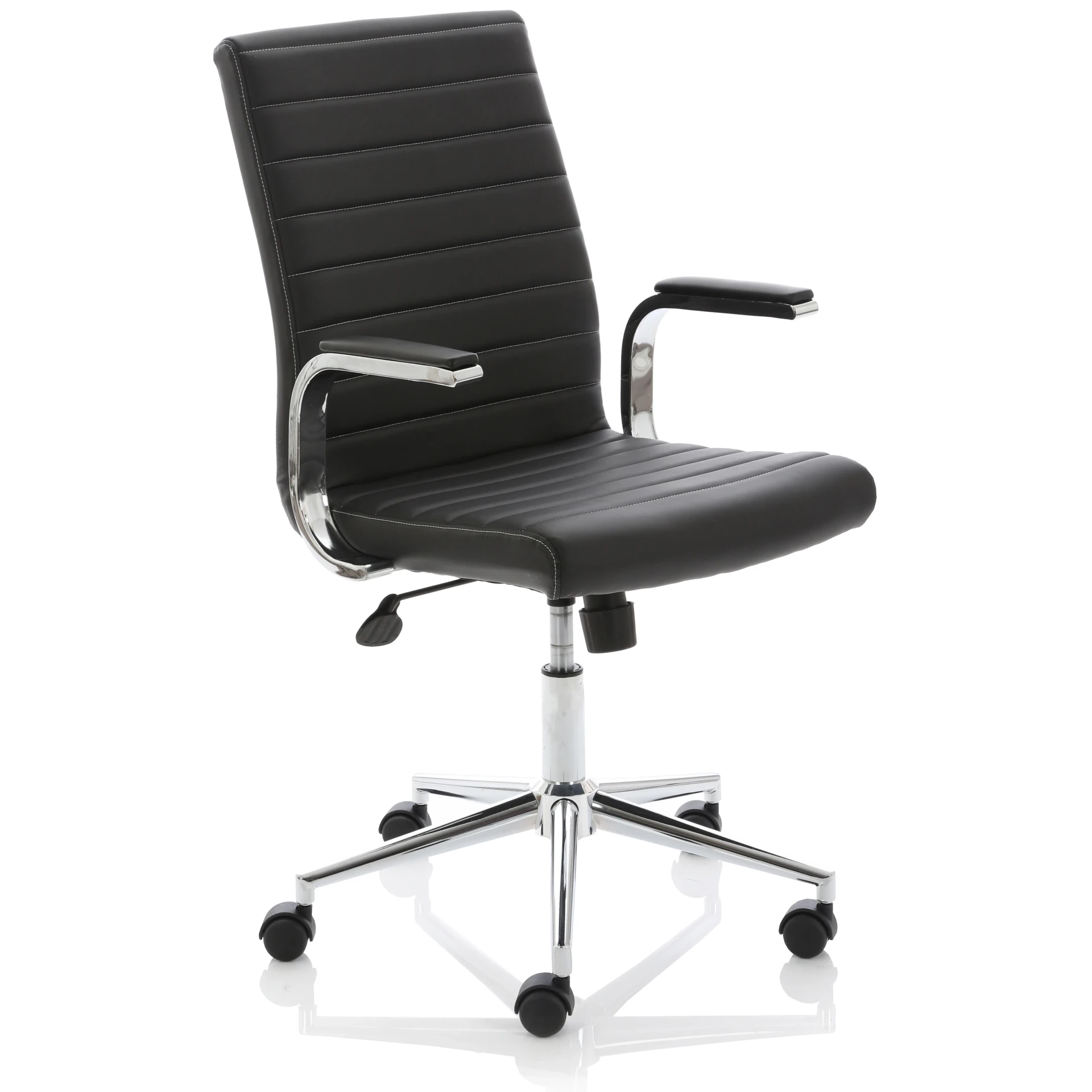 Ezra Medium Back Leather Executive Office Chair with Arms