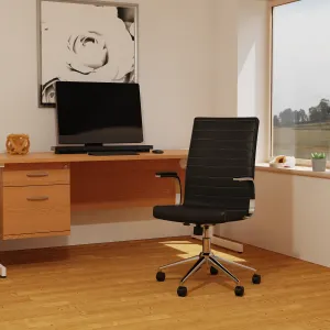 Ezra Medium Back Leather Executive Office Chair with Arms