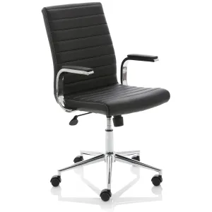 Ezra Medium Back Leather Executive Office Chair with Arms