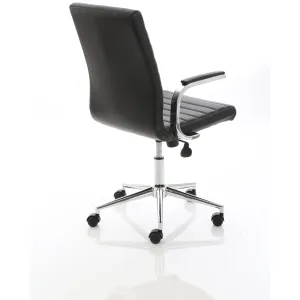 Ezra Medium Back Leather Executive Office Chair with Arms