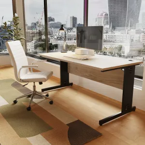 Ezra Medium Back Leather Executive Office Chair with Arms