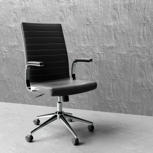 Ezra Medium Back Leather Executive Office Chair with Arms