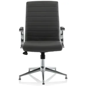Ezra Medium Back Leather Executive Office Chair with Boomerang Arms