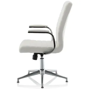 Ezra Medium Back Leather Executive Office Chair with Boomerang Arms