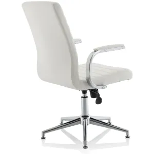 Ezra Medium Back Leather Executive Office Chair with Boomerang Arms