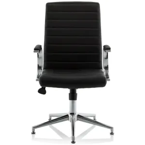 Ezra Medium Back Leather Executive Office Chair with Boomerang Arms