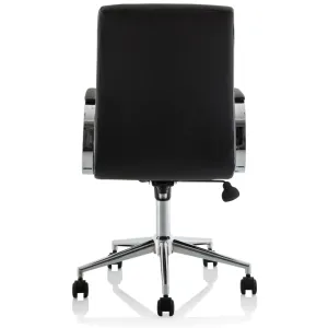 Ezra Medium Back Leather Executive Office Chair with Boomerang Arms