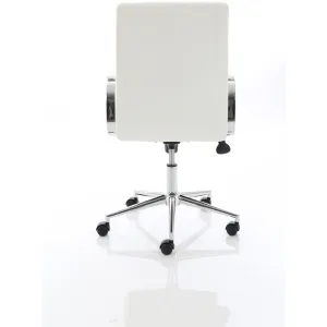 Ezra Medium Back Leather Executive Office Chair with Boomerang Arms