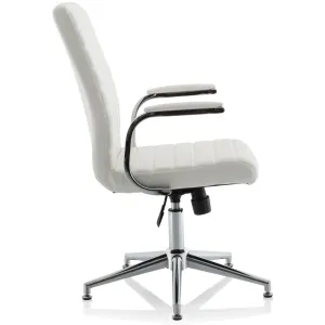 Ezra Medium Back Leather Executive Office Chair with Boomerang Arms